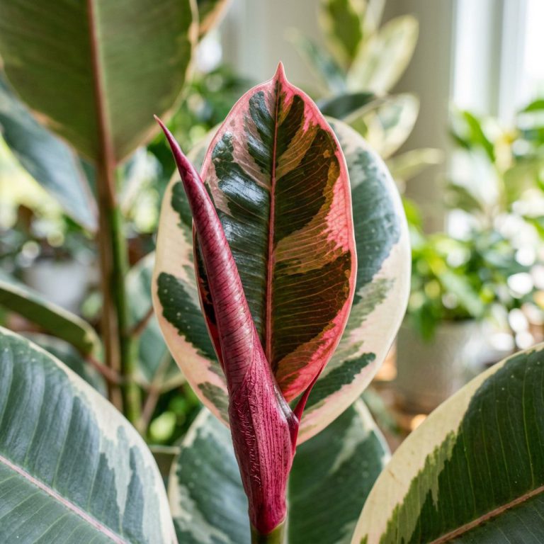 Rubber Plant Care: Growing Ficus Elastica Indoors — botanical close-up, details and varieties