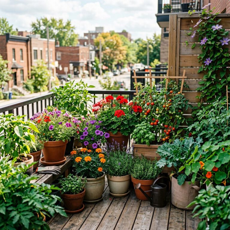 Créer un jardin sur balcon au Canada : guide étape par étape — gros plan botanique, détails et variétés