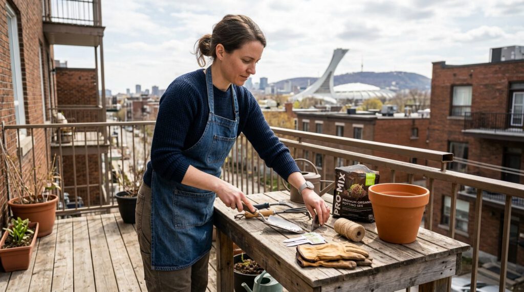 Créer un jardin sur balcon au Canada : guide étape par étape — étape 1, illustration guide pratique
