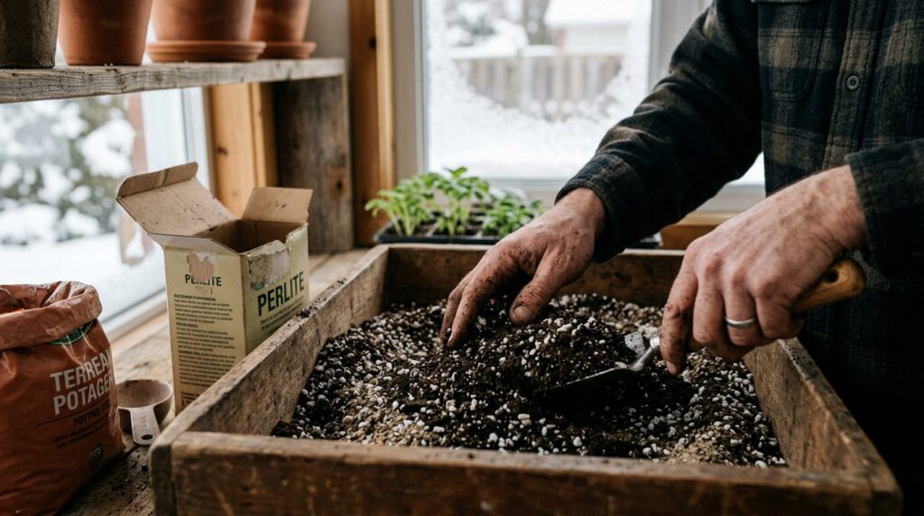 Cultiver des herbes aromatiques en hiver au Canada — étape 2, illustration guide pratique
