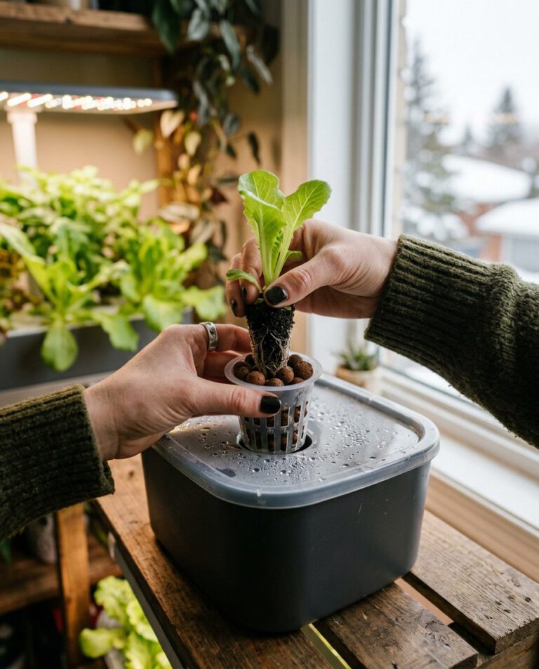 Installer son système d'hydroponie en appartement au Canada — feuillage et santé de la plante, portrait botanique