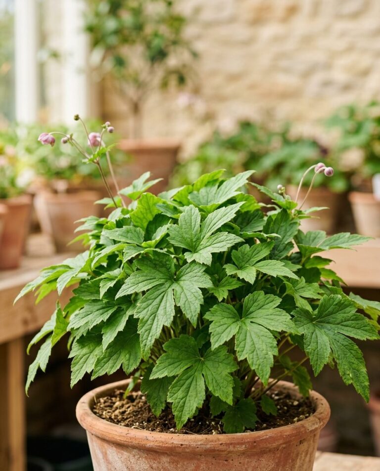 Japanese Anemone - Complete Care and Growing Guide — foliage and plant health, botanical portrait