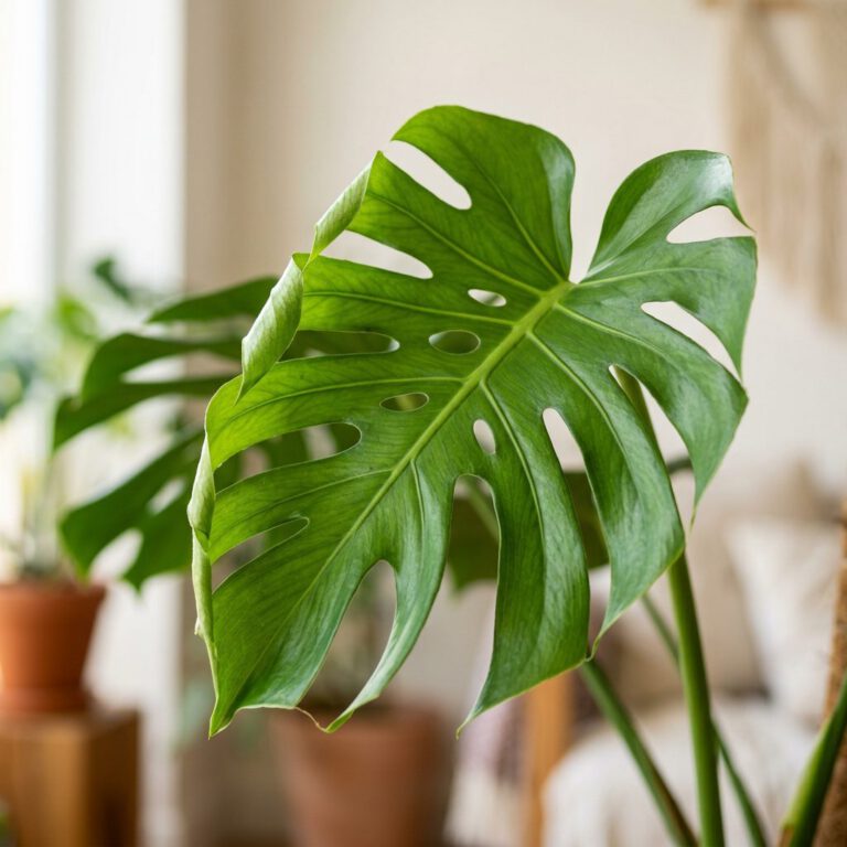 Monstera : guide d'entretien complet pour une plante majestueuse — gros plan botanique, détails et variétés