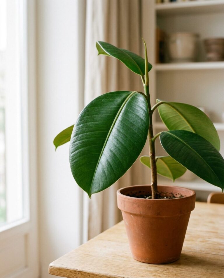 Rubber Plant Care: Growing Ficus Elastica Indoors — foliage and plant health, botanical portrait
