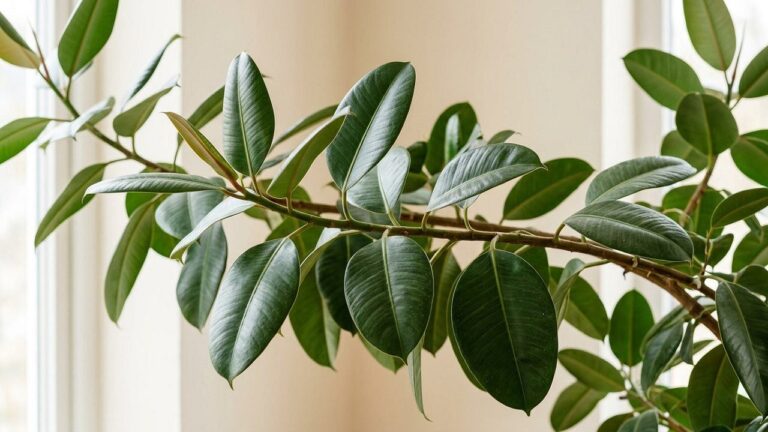 Rubber Plant Care: Growing Ficus Elastica Indoors - foliage and plant health, botanical portrait