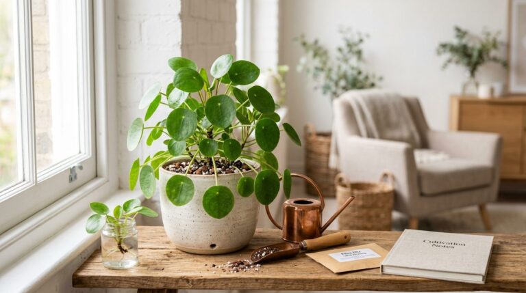 Pilea Peperomioides : Care and Propagation Guide — growing guide photo, care and watering